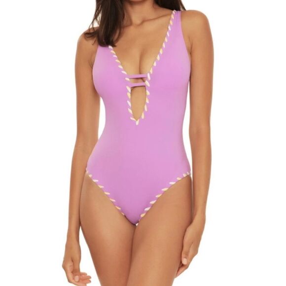 BECCA  Camille Reversible Skylar Plunge One-Piece
Swimsuit!  New - Picture 2 of 7